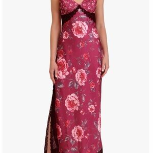 Avec Les Filles Rose and Burgundy Floral Dress